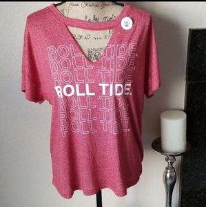 NWT Cutout V-Neck Tee Alabama Crimson Tide